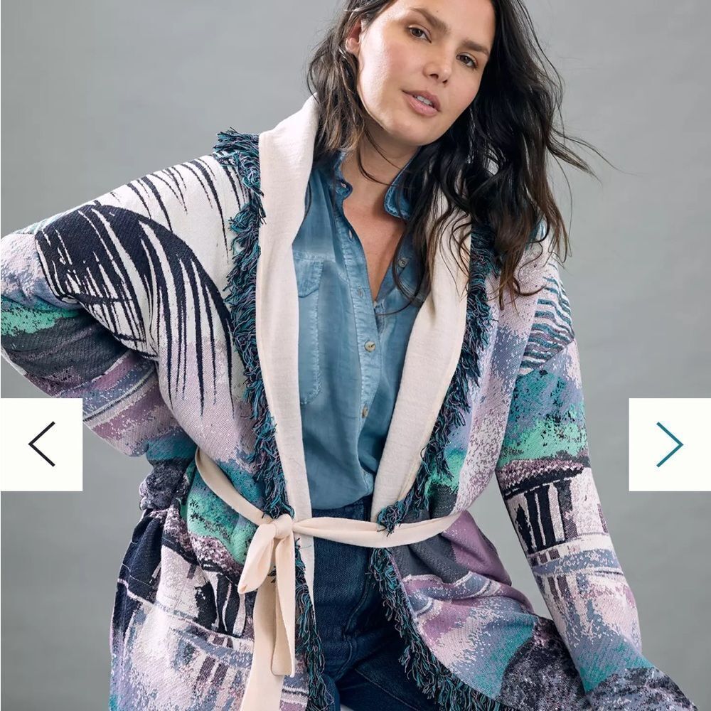 Anthropologie Aldo Martin Moira Fringed Cardigan Sweater - Picture 3 of 7